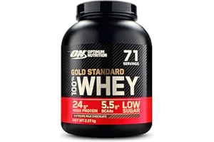 Optimum Nutrition Gold Standard 100% Whey, Proteína en Polvo, Sabor Fresa Deliciosa, 900g, 30 Servicios