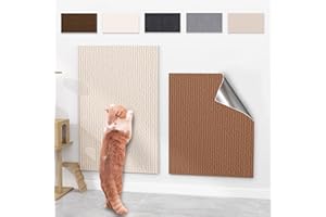 BOBOMON Tappetino tiragraffi adesivo per gatti, tappeto tiragraffi fai da te, tappeto da arrampicata, tagliabile, protezione antigraffio per mobili da parete e divano (cachi, 30 x 100 cm)