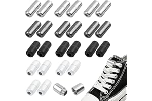 HAVACUE ㅤ HavaCue 24 Pcs Lacets Capsule en Métal 4 Couleur Fermoir Pour Adultes Fermeture à Lacets Plus Amical - Chaussures de Sport et Décontractées