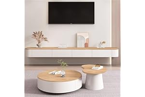 KSYGINXD Mueble De TV Flotante Que Ahorra Espacio, Consola Multimedia De Pared con Gestión De Cables Y Amplio Espacio De Almacenamiento para Cualquier Habitación(Brown,140x24x20cm)
