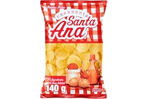 Santa Ana, Patatas fritas con sal estilo churrería, Producto de Aperitivo, Snack en bolsa individual de 140gr