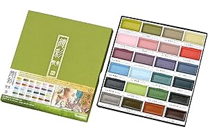 Kuretake GANSAI Tambi Watercolor set, Aquarelle Lot de 24 couleurs II, Art nouveau colors, Gouache, MC20/24/NW