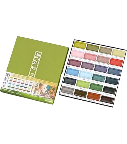 Kuretake Set Acquerelli Zig GANSAI TAMBI – 36 Colori, Pigmenti Vivaci E Opachi, In Elegante Scatola Regalo