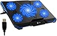 KLIM Cyclone - Base di Raffreddamento PC Portatile + Laptop Stand con 5 ventole + Il Miglior Supporto Raffreddatore + Cooling Pad Gaming PS4 Xbox One + Blu + NUOVA VERSIONE 2020