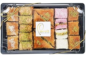 Persis Vegan Baklava Gift Box | 500g | Egg-Free |Variety of Cashew, Almond, Walnut, Cranburry Coconut, and Pistachio Baklava| UK SALSA Certified | Perfect Vegan Sweets Gift Box (19 Pieces, 500g)