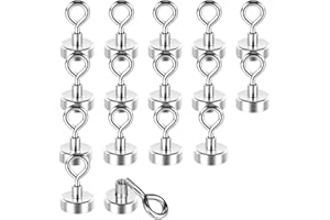 Wukong 16 sztuk małych haczyków na magnes, 20 mm, mocne magnesy na lodówkę, 10 kg (22 lb), bardzo mocny magnes neodymowy, mocne haczyki magnetyczne do biwakowania, magazynu i kuchni