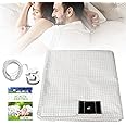 Grounding Mat Earthing UK, Grounding Bed Sheet with 10% Silver Fiber & 90% Organic Cotton, Natural Wellness and Healthy Earth Energy Mat (193x203CM)