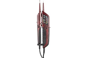Testboy Profi III LED Zweipoliger Spannungsprüfer CAT IV 1000 V mit FI-Test (optische Anzeige per LED, Einhandbedienung, Prüfung ohne Fingerkontakt), Rot/Schwarz, 2220028, 1-er Pack