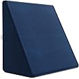 FOVERA Wedge Cushion | 2 Years Warranty | Wedge Pillows for Bed, Orthopedic Memory Foam Back Support for Bed | for Acid Reflux, Snoring, GERD, Leg Elevation (Navy Blue, 18L x 17.5W x 11H Inch)