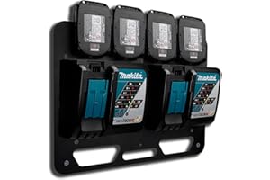Newtic 3-in-1 Wandhalterung für Makita Akkus 18 V 14,4 V, Ladegeräte und Akku-Bohrschrauber, Akkuhalter für Werkstatt und Garage
