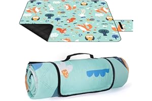 GLOSKIN Coperta da Picnic, Stuoia Campeggio 200 × 200 cm,Coperta Pic Nic Impermeabile Portatile, Adatto per Picnic, Spiaggia, Parco, Coperta da Campeggio da Viaggio