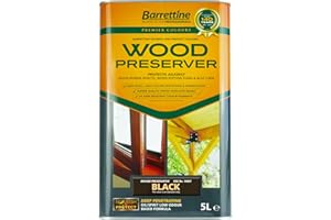 Barrettine Wood Preserver (Black, 5L) - UV Fade Resistant, Durable & Water Repellent Premier Wood Preserver, Deep Penetrating, Low Odour & Oil Based, Suitable for Outdoor & Indoor Use