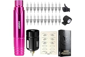 EXTREME TATTOO Mast Tattoo Machine kit P10 Rotary Microblading Pen Tattoo Machine, Wireless Tattoo Power Supply, RCA Jack, Tattoo Cartridge Needles Included, Complete for Eyebrow and Lip Tattoos