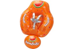 Swimbobo Flotador de natación para bebé con soporte inferior seguro y boya para nadar más seguras, tamaño mejorado, flotadores de piscina para bebés, juguetes de piscina