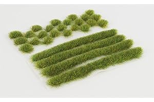 WWScenics Statische Grasfasern Grasbüschel & Streifen Set | 6mm Frühling | SPR6MIX | für Modellbau & Landschaftsbau