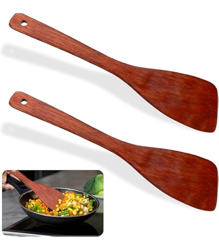 SIWOKJJO Lot De 2 Spatules De Cuisine Eois, Spatules De Cuisine Eois