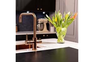 Flode TRE Kitchen Boiling Hot Water Tap - 3-in-1 Instant Hot Boiling Water Tap Kit with Boiler and Filter - Boiling Hot Water Tap (Rose Gold)
