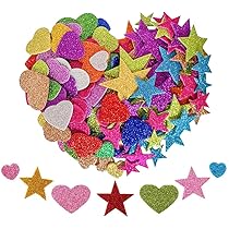 50 Stelle Di Cartone Glitterate Nere - 6 Pollici, Doppia Faccia - Per Decorazioni Feste, Compleanni, Pareti - Foto 8