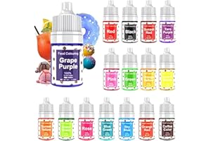 FANKOO Lebensmittelfarbe, hochkonzentriert Lebensmittelfarbe Flüssig. Farben Set, zum Färben von Teig, Getränken, Aromen, Seifen, Slime. Tortendeko, Backzubehör (6ml (16er Pack))