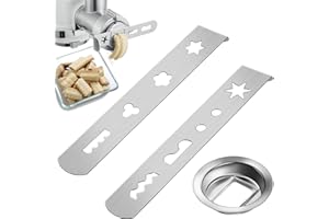 MLCZWT 2 Pièces Accessoire Pâtisserie pour Hachoir Pâtisserie en Acier Inoxydable Hachoir à Viande Biscuiteur pour Accessoires Pour Biscuits En Acier Inoxydable 8 Formes, Accessoire Kitchenaid 5/8/10