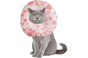 Ducomi Molly Collare Recupero Gatto – Collarino Elisabettiano Protettivo e Regolabile Cane - Protegge Senza Fastidio o Limitare i Movimenti, Guarigione Intervento Chirurgico e Ferite (S, Love)