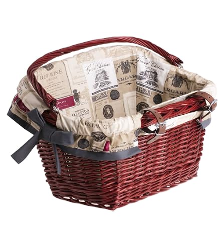 Produktbild von Fahrradkorb Vorne E Bike E-wicker24 Fahrradkorb, Korb Für EIN Fahrrad, Retro Fahrrad Korb Vintage Stildunkelbraun Fahrradkorb Aus Weide Fuer Lenker Mit Windschutz 46 Cm E Scooter Korb