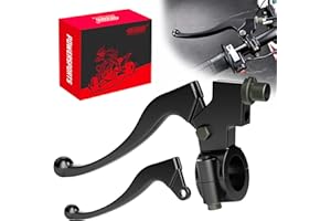 RUTU Links Dirt Bike Kupplungshebel, 7/8" Lenkerteile für 50 cc-125 cc Dirt Bikes – Ersatz-Kupplungshebel aus Aluminium mit Zinkkabeleinsteller und Kontermutter, inklusive Ersatzhebel – Schwarz