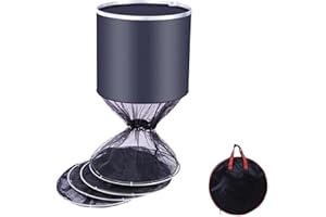 Kamanan Fishing Setzkescher, Faltbar Setzkescher Gummiert 3m, Durchmesser 33 cm, Setzkescher Schwimmend, Setzkescher mit Tasche, Setzkescher Gummiert, Fischernetz Faltbar für Fisch, Garnelen