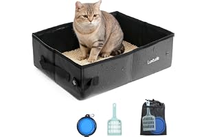 Luxtude Bärbar kattlåda, vikbar med bärväska, luktfri och vattentät för bil, vägresor, hotellrum