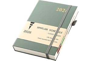 Donfulfip Agenda 2026 A5, Planificateur annuel 2026 A5 une page par jour, Agenda scolaire 2026 de janvier à décembre, Planificateur quotidien et mensuel avec anneau pour stylo, onglets mensuels