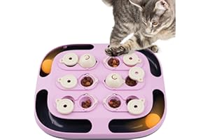 LACCEN Katzenspielzeug, 2 in 1 Interaktives Katzenspielzeug mit Track Ball, Lustiges Intelligenzspielzeug für Katzen Puzzle, Leckerli-Spender-Spielzeug für Gelangweilte Innenbereich Kitten Katze