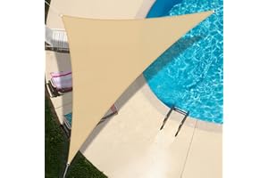 AMAZON BRAND - UMI UMI Vela Ombreggiante Impermeabile 3x3x4,25m Triangolare Tenda a Vela Protezione Raggi UV 98% Tenda Parasole per Esterno Giardino Terrazzo - Sabbia