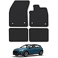 Rubber Car Mats Compatible With Ford Focus (2018+) Tailored Fit Car Floor Mats Set Accessory Custom Fit Anti-Slip Backing Heavy-Duty Waterproof Easy-Clean Durable All Weather Full Coverage With Clips