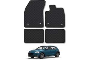 CAR MAT CO Rubber Car Mats Compatible with Ford Focus (2018+) Tailored Fit Car Floor Mats Set Accessory Custom Fit Anti-Slip Backing Heavy-Duty Waterproof Easy-Clean Durable All Weather Full Coverage With Clips