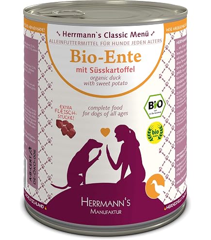 Herrmanns Bio Hundefutter Huhn Menu 1 mit Reis, Karotte, Leinoel