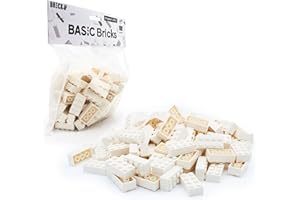 BRICK FLIP Lego klocki białe 2 x 4, 100 sztuk – pojedyncze klocki w dużym opakowaniu, do Lego White Plate i pudełka, klasyczny zestaw dla początkujących | Basic Bricks (3001)