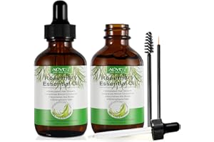 BIEYOC 2 PCS Huile Essentielle de Romarin Pour la Croissance des Cheveux, Rosemary Oil for Hair Growth, Huile Essentielle de Romarin Pour la Croissance des Sourcils et des cils et les soins de la peau, 60ml