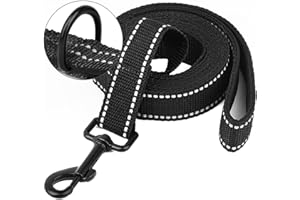 EYELEAF Long Line Dog Lead - 3M 10M 20M 30M Training Leash for Dogs Reflective Recall Dog Training Leads with Soft Padded Handle, Strong Extra Long Lead Leash for Large Medium Small Dogs (Black, 20M)