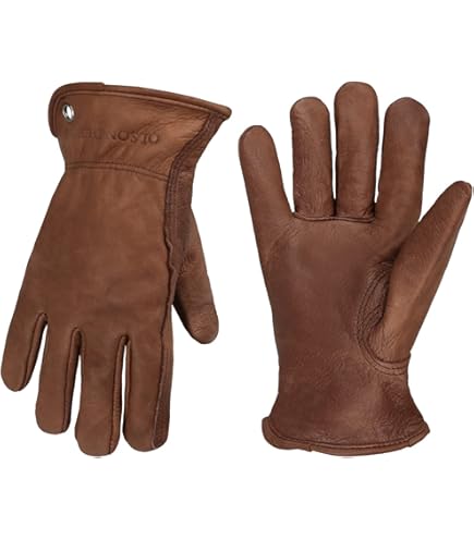 toolant Winter lederen werkhandschoenen, warme 3M Thinsulate voering voor koud weer werk, 100% volnerf rundleer met slijtvastheid en perforatiebestendigheid, maat Medium
