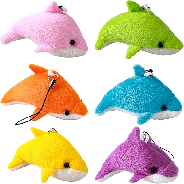 Ciondolo Portachiavi Animale | Mini Peluche Delfino Animale Di Peluche Con Catena Superiore | Stocking Stuffers Pendenti Con Delfini Di Mare Per Donne E Uomini