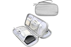 Tking Multi-Functional Waterproof Cable Organiser Bag, Double-Layer Electronics Accessories Organiser Bag, Travel Gadget Bag for Tech Accessories, Charger, Power Bank, Earphone (Gray)
