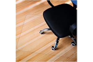 GIOVARA Tappetino trasparente per sedia per pavimenti duri, 90 x 120 cm, rettangolare, ad alta resistenza agli urti, antiscivolo, materiale non ricicl