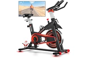Exercise Bike for Home Gym Use, Advamsoler Indoor Cycling Spin Bike with App LCD Display & Tablet Holder, Quiet Stationary Bike for Fitness Cardio Workout