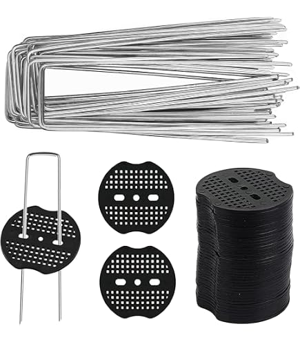 Lot De 50 Piquets Acier Galvanisé Avec Rondelles - Fixation Bâche, Paillage, Tuyaux - Réutilisables