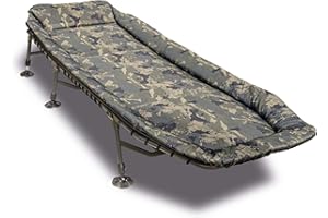 Solar Tackle UnderCover Adult Bedchair, With Adjustable Foldable Legs, Padded Mattress, Retension Strap Chair, Guest Camp Bed for Fishing And Outdoors