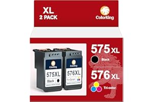 ColorKing PG-575XL CL-576XL Cartucce d'inchiostro per Canon 575 576 XL Multipack Compatibili per Canon per Pixma TS3550i TS3551i TR4750i TR4751i (1 Nero, 1 Tri-colore)