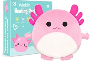 MEWMIX Axolotl Microwave Heat Pad for Period, Back Pain Relief - Microwavable Menstrual Heating Heated Pad Body Warmer - Plush Portable Stuffed Animal - Funny Women Kids Teenage Girls Mum Birthday Gifts