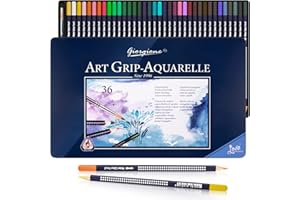 Reaeonat Watercolour Pencils, 36 Professional Colored Pencil Set in Tin Box for Adult, Kids, Artist and Beginners Drawing Sketching Painting Coloring Book, Art School Stationery Supplies
