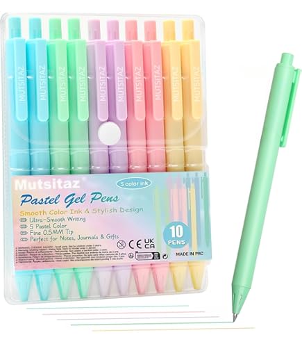Dacono Lot De 5 Stylos Gel De Couleur, Stylos Gel Esthétiques