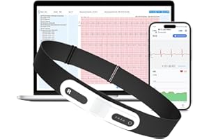 CheckMe ER1-LW Monitor ECG Portátil de 72 Horas con Análisis de ECG AI, Ecografo Portatil con Función de Marcador de Eventos, App y Software para PC, Compatible con Electrodos Generales